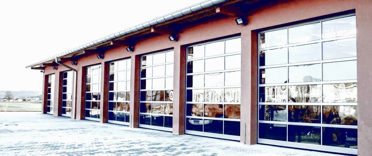 Glazed sectional overhead doors