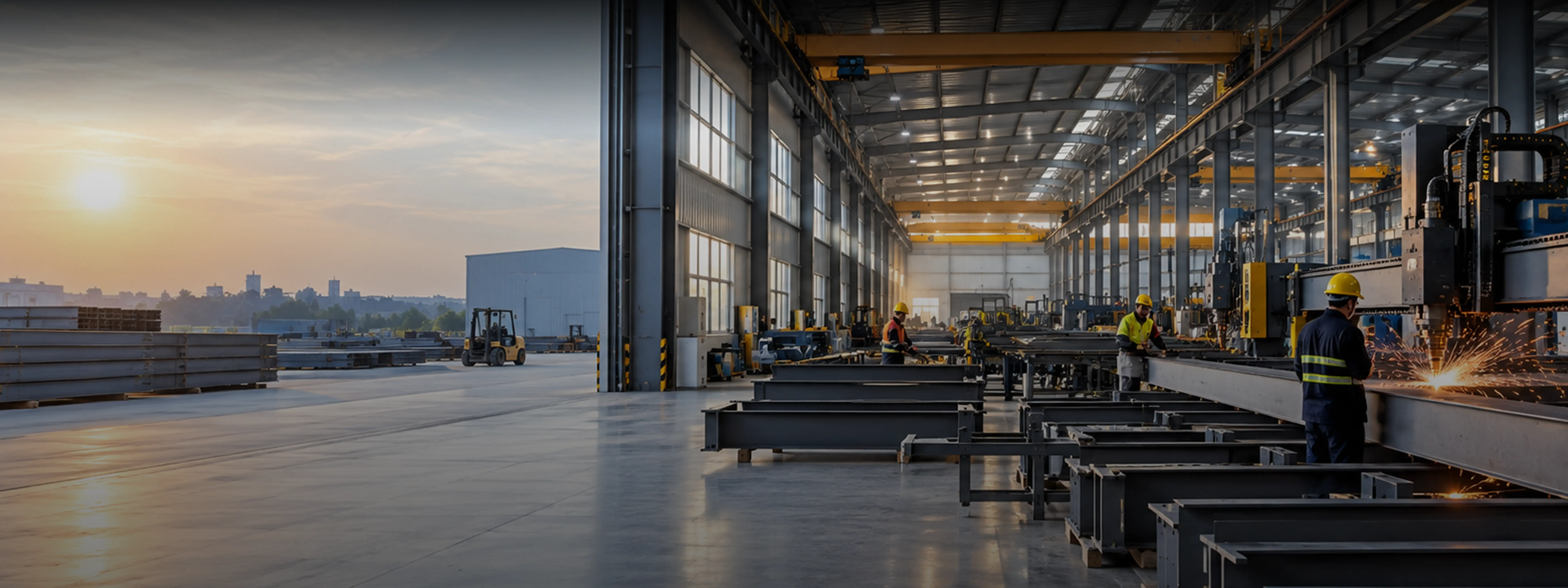 Aerial view of a Prime NMS galvanized steel manufacturing facility