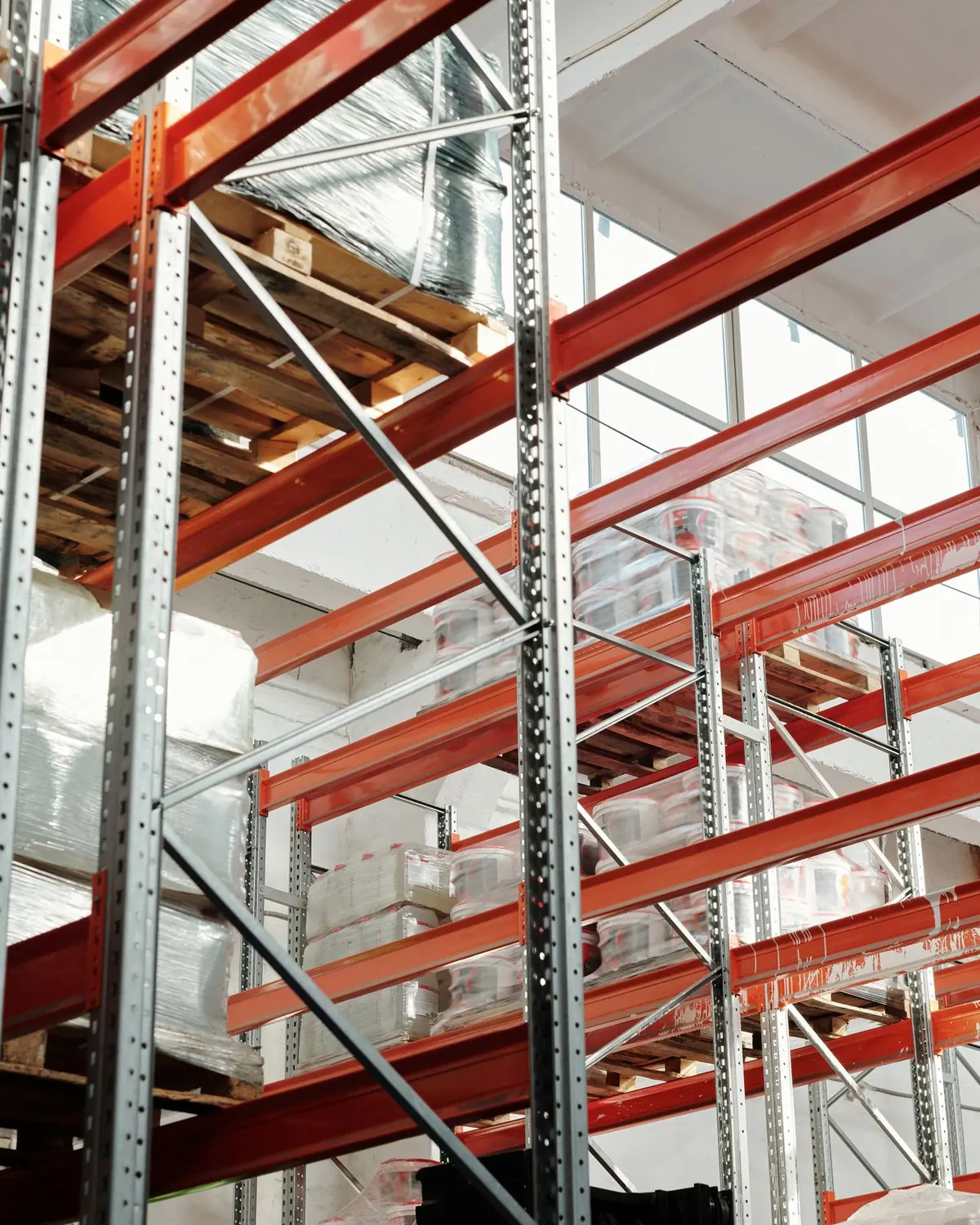 Racking inside a panel-built cold store